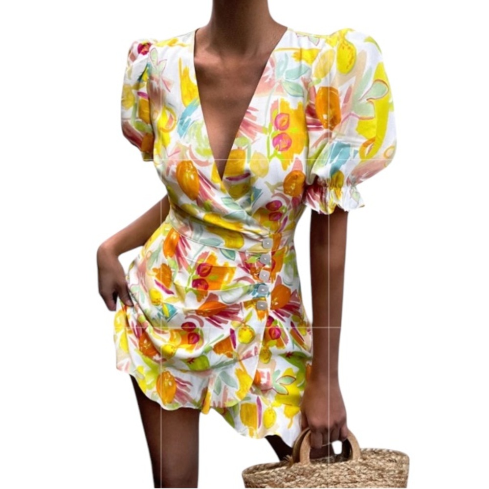 Runaway the Label Zola Citrus Print‎ Mini Dress Size S